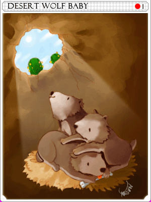 새끼 데저트 울프 카드 illustration